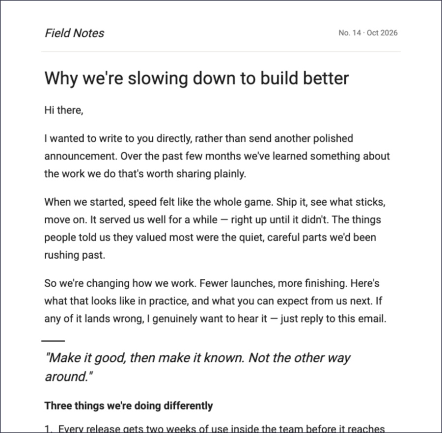 A Nibpress newsletter rendered at desktop width in the email preview